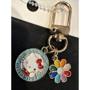 Cute Bag Keychain Hello Kitty Rhinestone Zipper Pull Charm Enamel Keyring New